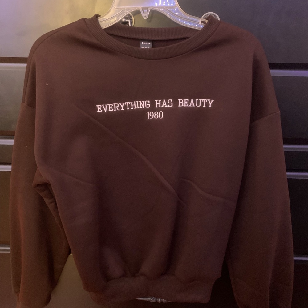 Brown crewneck sweatshirt